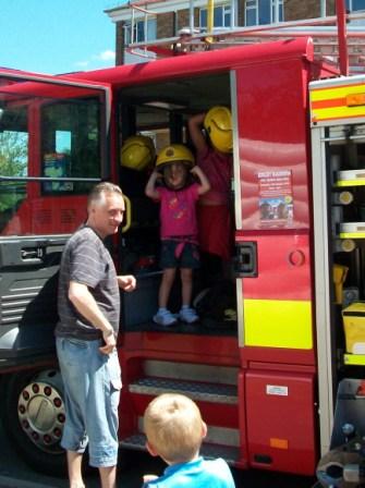 Kids experience the fire engine