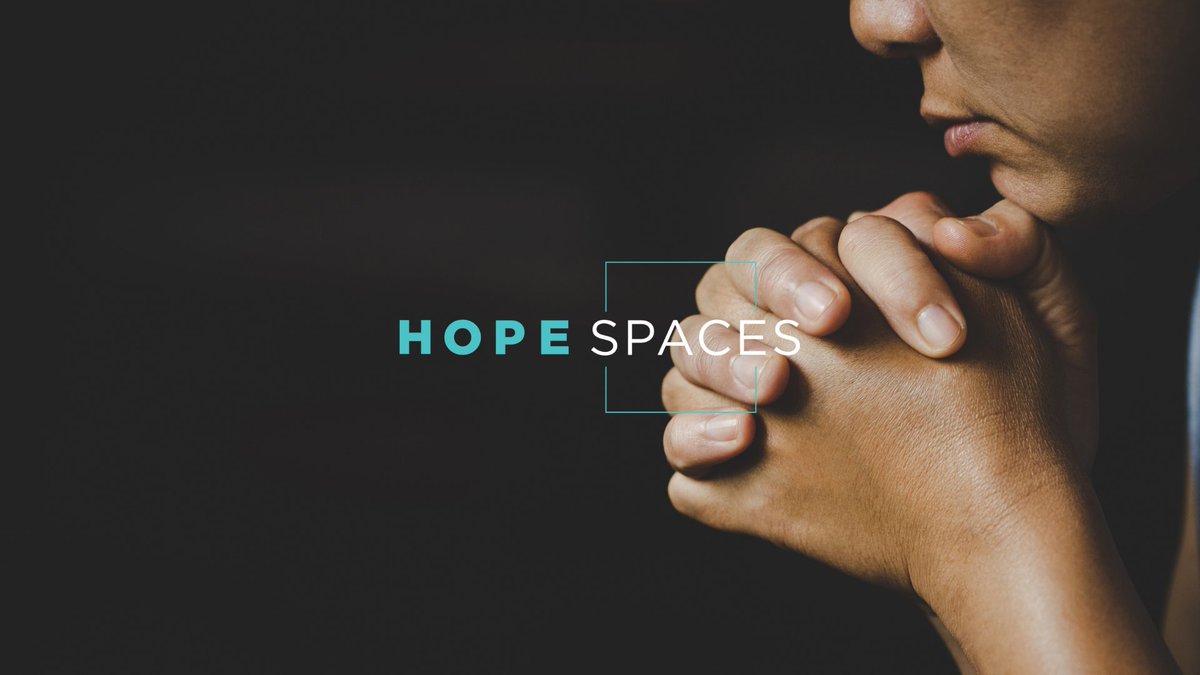 Hope spaces praying man