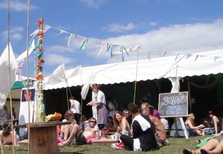 Outside tent