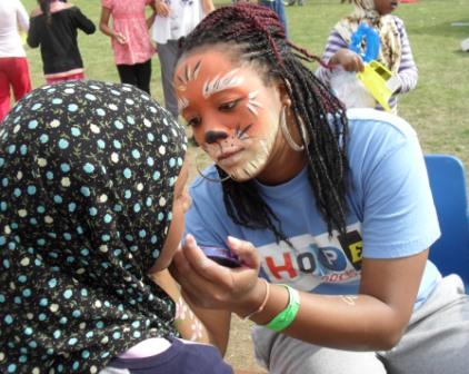 Face painting on a fun day